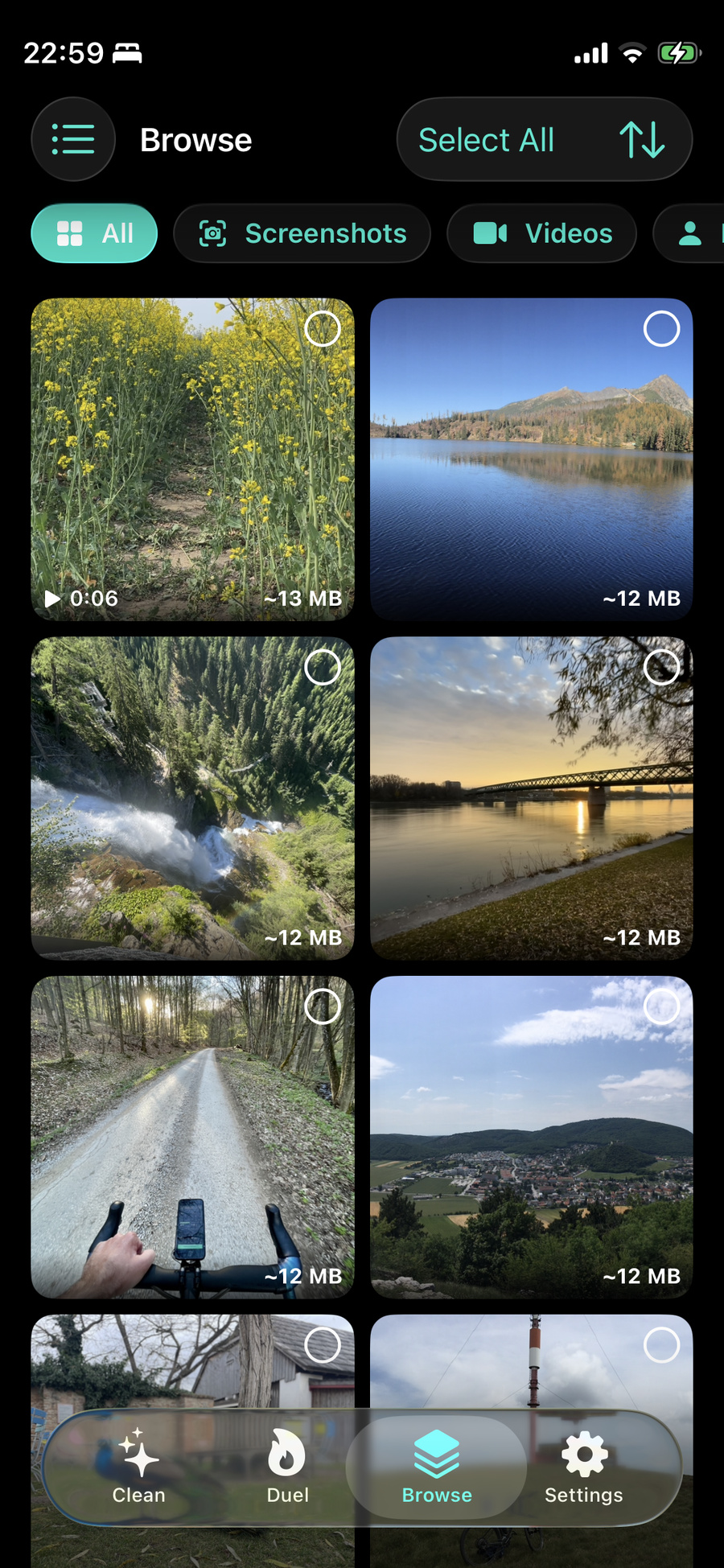 Clear large videos &amp; screenshots
